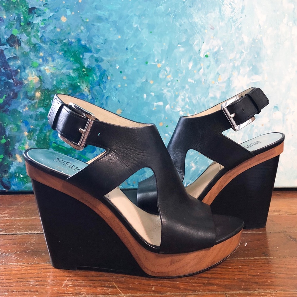 Michael Kors Black Wedge Heels! Like NEW!
